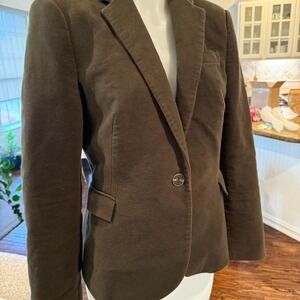 Zara blazer with elbow patches dark academia equestrian brown/green